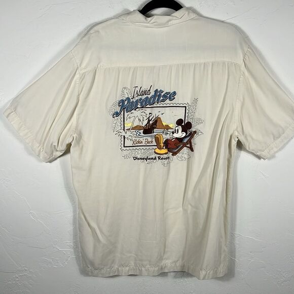 🏝️☀️ Vintage Mickey Mouse Island Paradise Hawaiian Shirt Disney - EXCELLENT - Picture 1 of 11